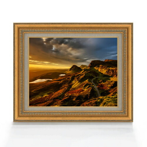 楽天市場】【油絵 直筆仕上げ】スコットランド、日没の風景 F6サイズ