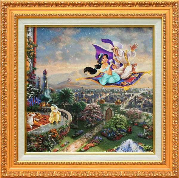 【希少】　Disney ディズニー　ALADDIN アラジン　絵画　美術品　額縁 希少】Disney ディズニーALADDIN アラジン絵画美術品額縁