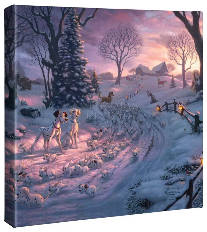 トーマスキンケード ディズニー　白雪姫　七人の小人　キャンバス　絵画 ディズニー絵画「白雪姫と七人の小人」作品証明書 展示用フック
