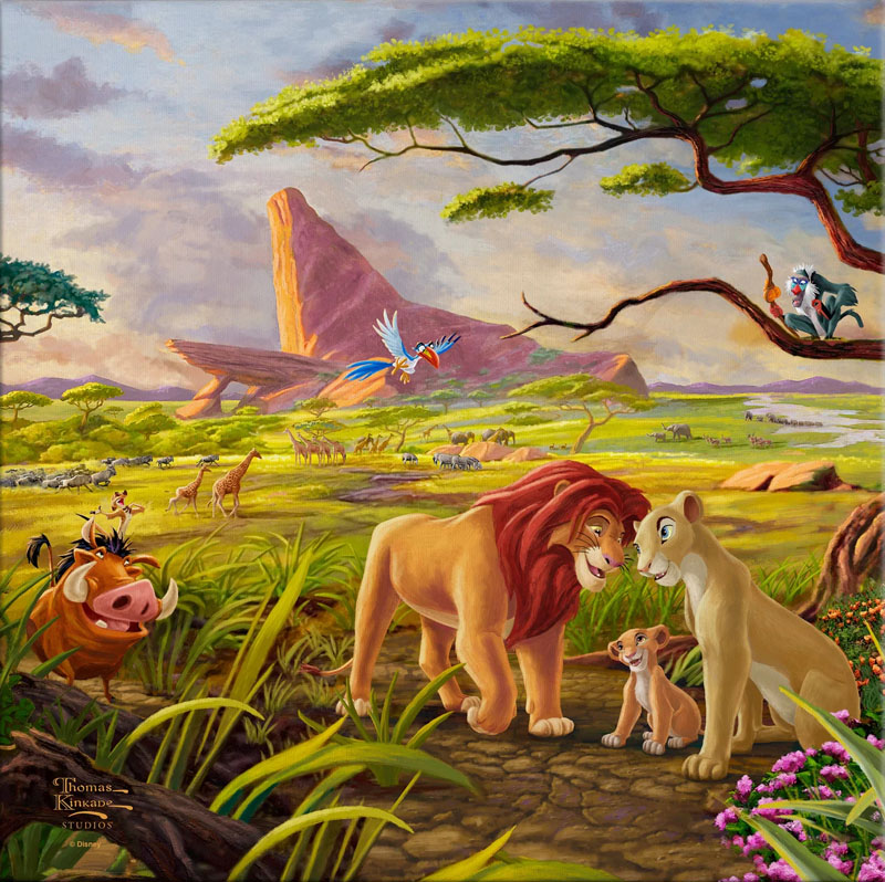 【マラソン限定クーポン】ディズニー 絵画 トーマス キンケード「ライオンキング/忘れるな 自分が何者なのか」作品証明書 展示用フック付 キャンバスジークレ ギャラリーラップ インテリア アート Disney 絵画インテリア【レビュー特典付き】【輸入品】｜アートショップ フォームス