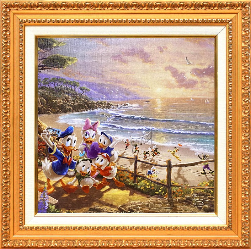 【マラソン限定クーポン】ディズニー 絵画 トーマス キンケード「ドナルド&デイジー/ダック デイ アフタヌーン」作品証明書 展示用フック付 キャンバスジークレ ギャラリーラップ インテリア アート Disney 絵画インテリア【レビュー特典付き】【輸入品】