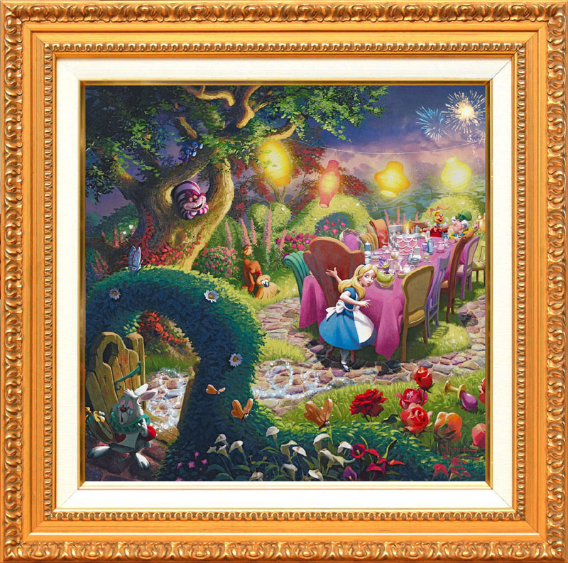 【マラソン限定クーポン】ディズニー 絵画 トーマス キンケード「不思議の国のアリス/マッドハッターのティーパーティー」作品証明書 展示用フック付 キャンバスジークレ ギャラリーラップ インテリア アート Disney 絵画インテリア【レビュー特典付き】【輸入品】
