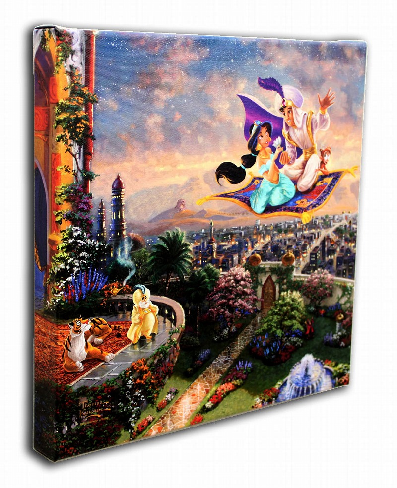 【マラソン限定クーポン】ディズニー 絵画 トーマス キンケード「アラジン」作品証明書 展示用フック付 キャンバスジークレ ギャラリーラップ インテリア アート Disney 絵画インテリア【レビュー特典付き】【輸入品】|アートショップ フォームス