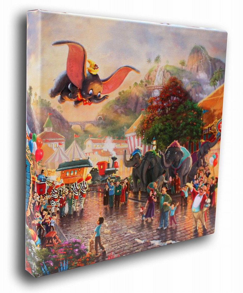 【マラソン限定クーポン】ディズニー 絵画 トーマス キンケード「ダンボ」作品証明書 展示用フック付 キャンバスジークレ ギャラリーラップ インテリア アート Disney 絵画インテリア【レビュー特典付き】【輸入品】|アートショップ フォームス