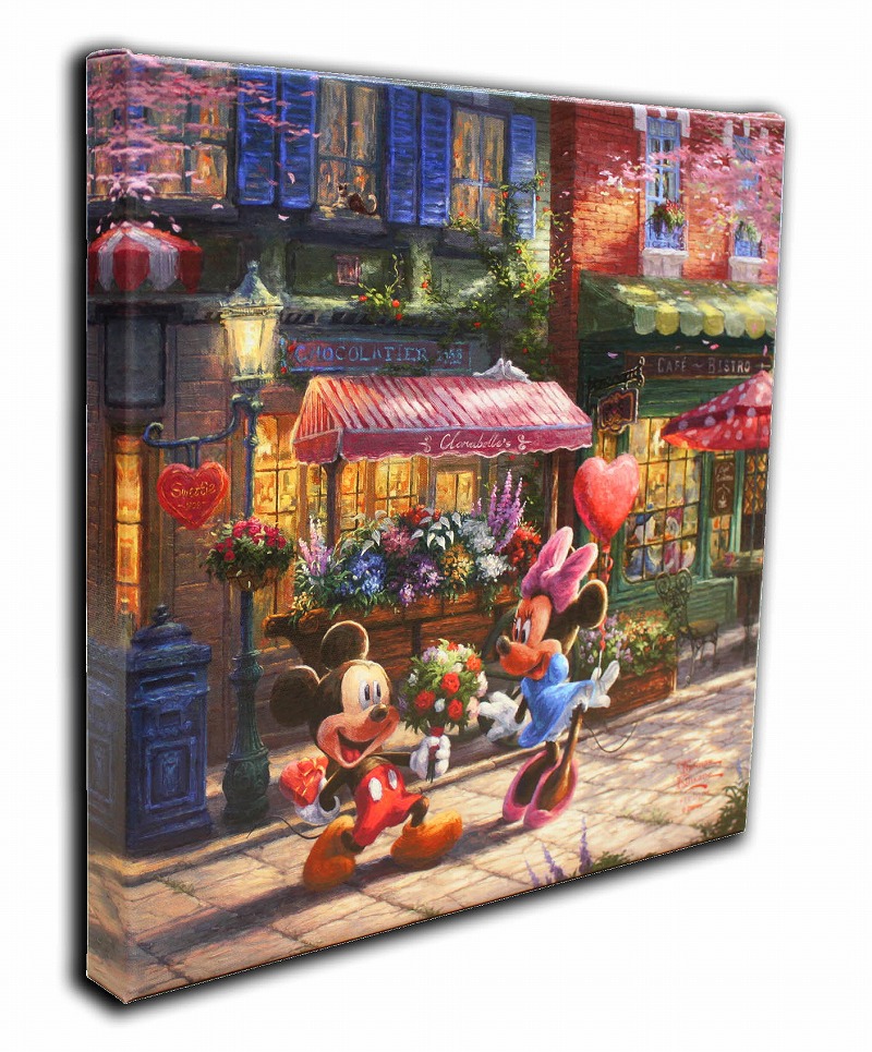 【マラソン限定クーポン】ディズニー 絵画 トーマス キンケード「ミッキー&ミニー/スウィートハート カフェ」作品証明書 展示用フック付 キャンバスジークレ ギャラリーラップ インテリア アート Disney 絵画インテリア【レビュー特典付き】【輸入品】|アートショップ フォームス