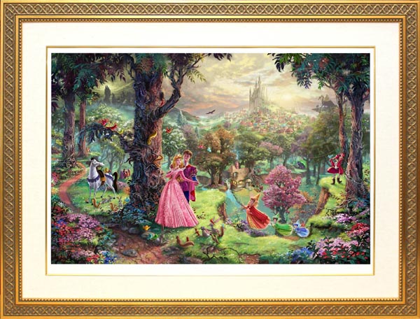 【マラソン限定クーポン】ディズニー 絵画 トーマス キンケード「眠れる森の美女」作品証明書 展示用フック付 限定ペーパージークレ インテリア アート Disney 絵画インテリア【レビュー特典付き】【輸入品】