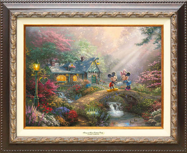 年間ランキング6年連続受賞 その他 ディズニー トーマス キンケード ミッキー ミニー スウィートハート ブリッジc 作品証明書 展示用フック付キャンバスジークレ インテリア アート Disney 絵画インテリア Dgb Gov Bf