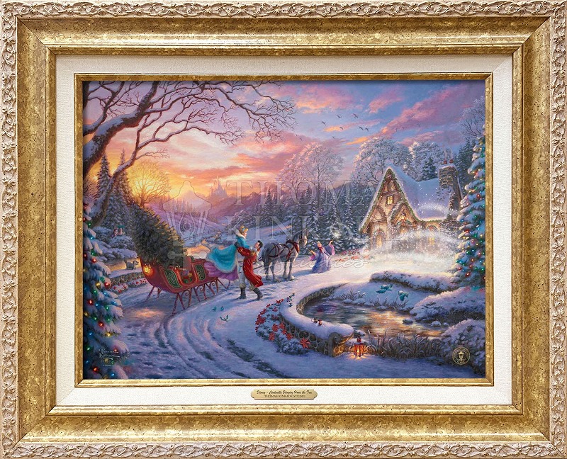 【マラソン限定クーポン】ディズニー 絵画 トーマス キンケード「シンデレラ/ツリーを持ち帰って」作品証明書 展示用フック付 キャンバスジークレ CC インテリア アート Disney 絵画インテリア【レビュー特典付き】【輸入品】