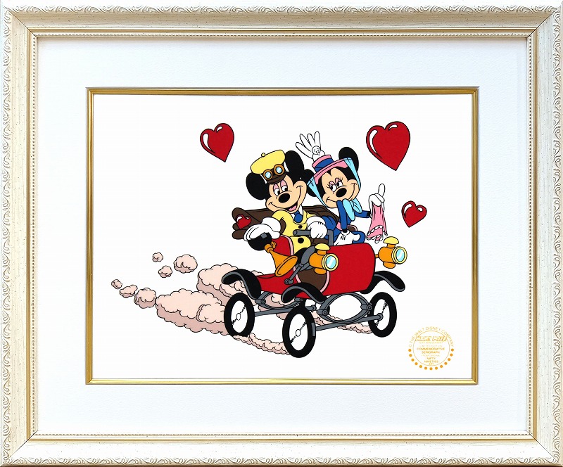 ディズニー・セル画「ミッキー&ミニー」額縁2種選択可 展示用フック付 インテリア アート Disney セル画 絵画 | アートショップ フォームス