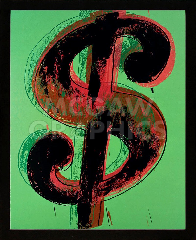 ウォーホル 絵画「ドル サイン,1981(グリーン) Dollar Sign,1981(Green)」展示用フック付ポスター ポップアート インテリア アート 絵画インテリア 模様替え 飾る アンディウォーホル アンディーウォーホル【レビュー特典付き】【輸入品】｜アートショップ フォームス