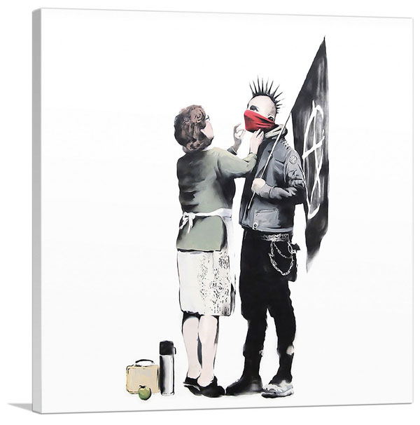 楽天市場 バンクシー アナーキストと母親 Anarchist And Mother S キャンバスジークレ インテリア 絵画インテリア Banksy 輸入品 アートショップ フォームス