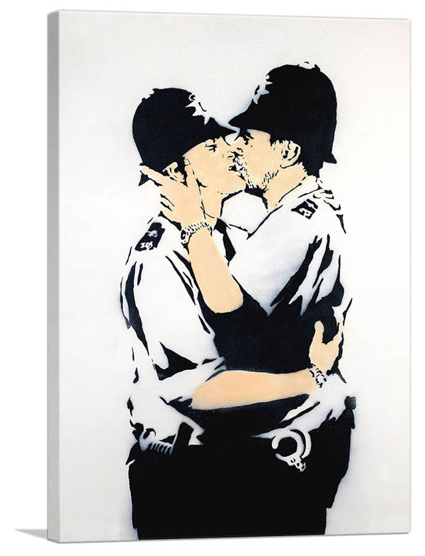 楽天市場】バンクシー アートパネル BANKSY Banksy「キッシング