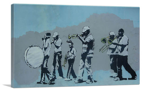 【マラソン限定クーポン】バンクシー アートパネル BANKSY Banksy「ガス ブラスバンド ミュージシャンズ/Gas Brass Band Musicians(S)」キャンバスジークレ 絵画 ポスター 絵 バンクシー作品 【輸入品】|アートショップ フォームス