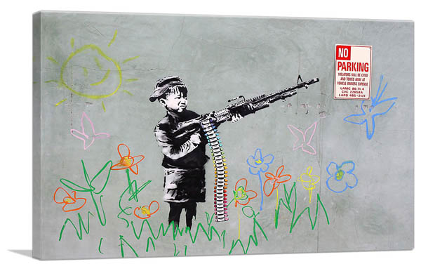 楽天市場】絵画 バンクシー 【クレヨン シューター】 インテリア