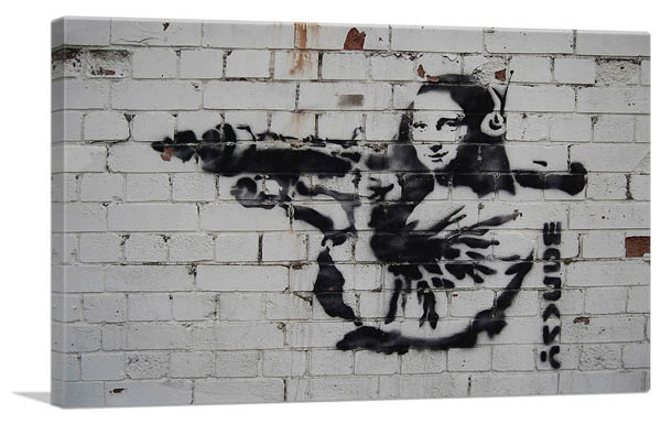 楽天市場 バンクシー アートパネル Banksy Banksy モナリザとバズーカ Mona Lisa With Bazooka S キャンバスジークレ 絵画 ポスター 絵 バンクシー作品 輸入品 アートショップ フォームス