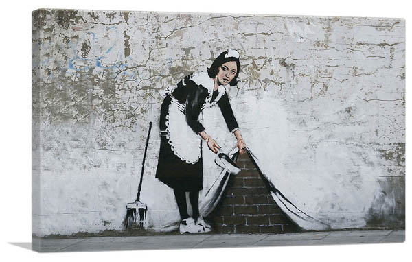 楽天市場 バンクシー メイド スイープ2 Maid Sweep2 キャンバスジークレ インテリア 絵画インテリア Banksy 輸入品 アートショップ フォームス