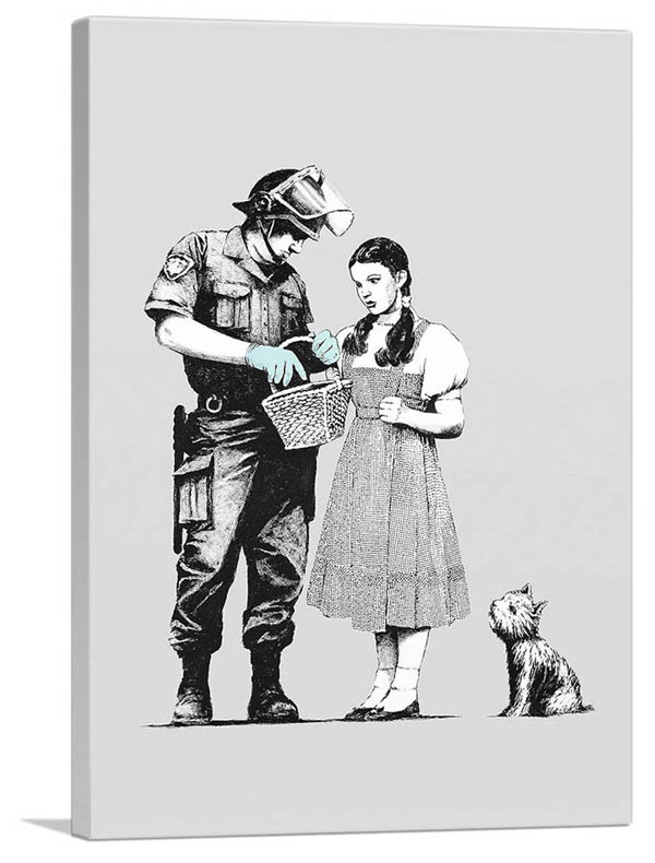 バンクシー アートパネル BANKSY Banksy「ドロシー ポリス サーチ/Dorothy Police Search」キャンバスジークレ 絵画  ポスター 絵 バンクシー作品 【輸入品】 | アートショップ フォームス