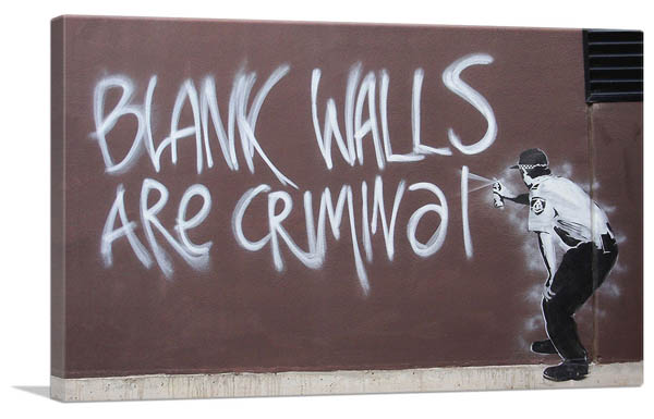 楽天市場 バンクシー ブランク ウォールズ クリミナル Blank Walls Are Criminal キャンバスジークレ インテリア 絵画インテリア Banksy アートショップ フォームス