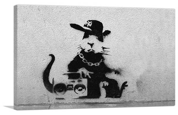 【マラソン限定クーポン】バンクシー アートパネル BANKSY Banksy「ブーム ボックス ラット/Boom Box Rat(S)」キャンバスジークレ 絵画 ポスター 絵 バンクシー作品 【輸入品】|アートショップ フォームス