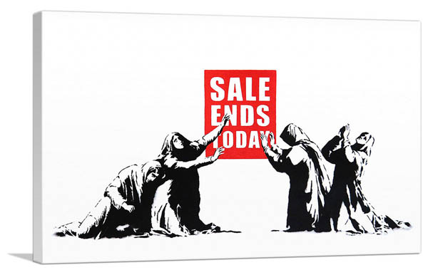 【マラソン限定クーポン】バンクシー アートパネル BANKSY Banksy「セール エンド トゥデイ/Sale Ends Today(S)」キャンバスジークレ 絵画 ポスター 絵 バンクシー作品 【輸入品】|アートショップ フォームス