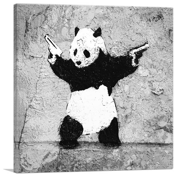 楽天市場 バンクシー パンダ ガンズ Panda With Guns S キャンバスジークレ インテリア 絵画インテリア Banksy 輸入品 アートショップ フォームス