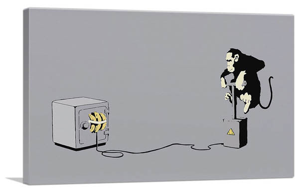 バンクシー デトネーター 山猿 Detonator Monkey キャンバスジークレ 具足 図面インテリア Banksy インポートほっそりとして優美なこと Vintageworksbikes Com