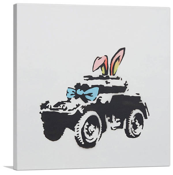 banksy 戦車　絵　バンクシー BANKSY CANVAS ART SMALL キャンバス アートファブリックパネル