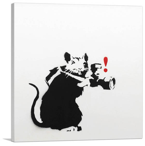 バンクシー ちゃんラッチ ネズミ Paparazzi Rat キャンバスジークレ 家具 ドローイングインテリア Banksy インポート物 Newbyresnursery Com