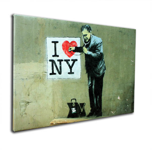 【マラソン限定クーポン】バンクシー アートパネル BANKSY Banksy「アイ ラブ ニューヨーク/I Love New York」キャンバスジークレ 絵画 ポスター 絵 バンクシー作品 【輸入品】|アートショップ フォームス
