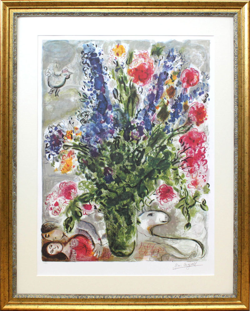 期間限定値下げ　Marc Chagall 花と風景　マルク・シャガール 美術品 楽天市場】【レビュー特典付き】マルク シャガール「風景画」作品証明