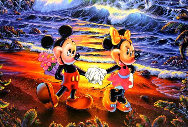 ラッセン ディズニー ポスター ミッキー ミニー シーサイド ロマンス アート 絵画 インテリア Disney Ultranoticias Com Mx