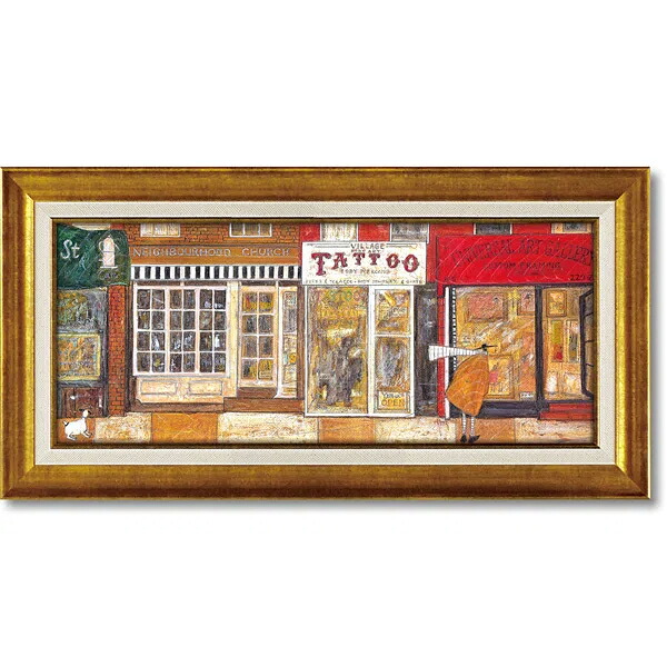 【マラソン限定クーポン】サムトフト 絵画「あなたの住む街角で」Mサイズ ゲル加工アート アートフレーム 絵画インテリア 壁掛け 模様替え 新生活 額縁 額装 額入り アートパネル アートフレーム サム トフト【レビュー特典付き】｜アートショップ フォームス