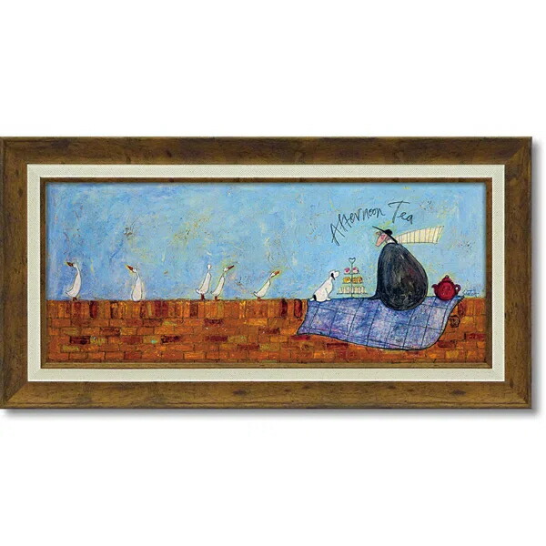 【マラソン限定クーポン】サムトフト 絵画「アフタヌーン ティー」Ｍサイズ ゲル加工アート アートフレーム 絵画インテリア 壁掛け 模様替え 新生活 額縁 額装 額入り アートパネル アートフレーム サム トフト【レビュー特典付き】