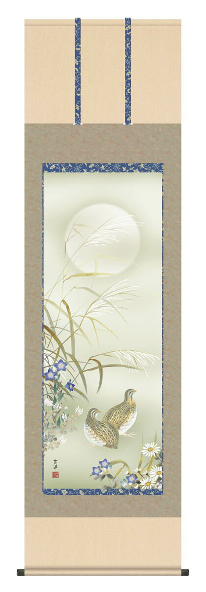 予約 日本の四季の風情を醸し出す花鳥画掛軸 □近藤 玄洋掛軸 尺三 ...