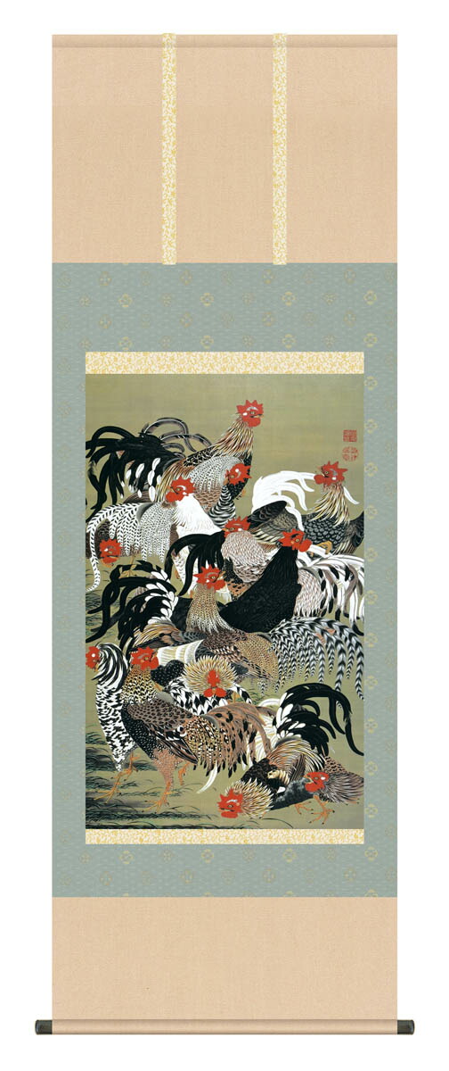 伊藤若冲 花鳥画 額装 『 竹梅 双鶴図 』プライスコレクション 復刻限定版 chikubai_s03_b_t.jpg