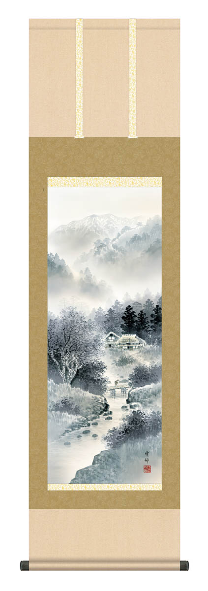 華山 掛け軸 彩色山水（舟） 華山 掛け軸 彩色山水（舟） 大特価！崋山 掛け軸 彩色山水（舟）