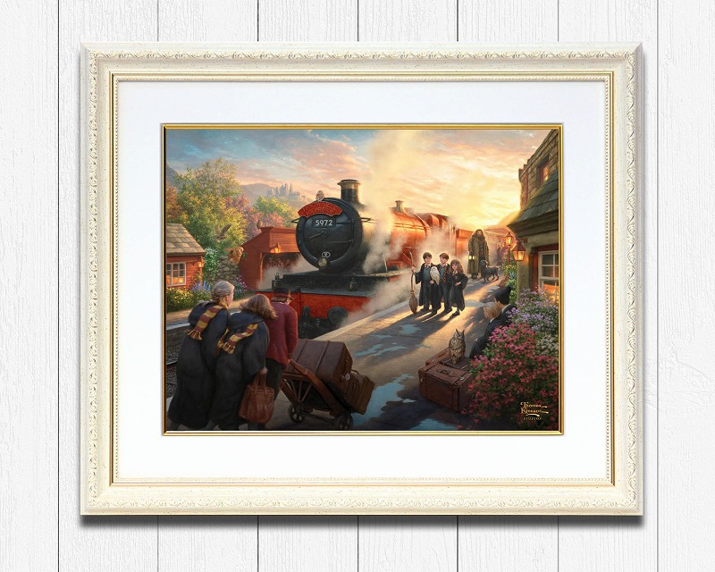 絵 絵画 アート ポスター 版画 複製画 トーマス キンケード スタジオ「ハリー・ポッター/ホグワーツ特急」額縁 作品証明書 展示用フック付 き アートプリントポスター インテリア プレゼント ギフト お祝い 輸入品