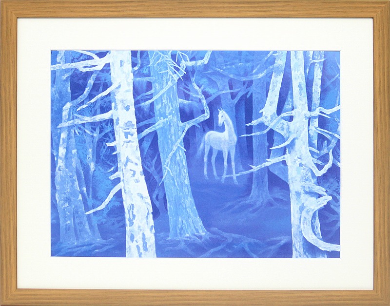 東山魁夷「白馬の森」アートポスター 額装品 レビュー特典付き インテリア 日本画 絵画 プレゼント ギフト 各種お祝い 誕生日