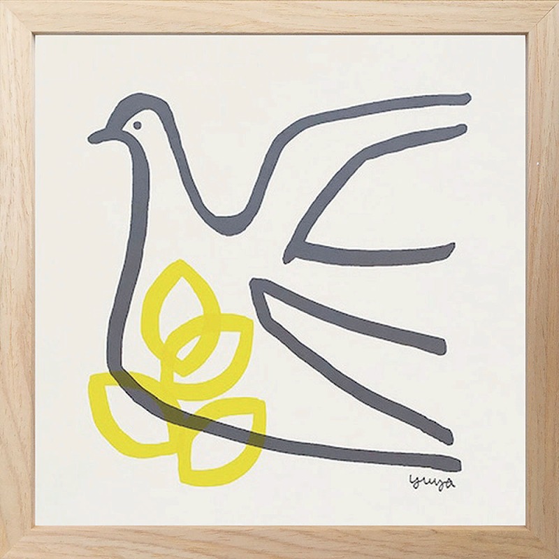 YUYA (ユウヤ) 絵画「希望の鳥」額付きアートポスター インテリア アートフレーム Raffinart ラフィナート【レビュー特典付き】