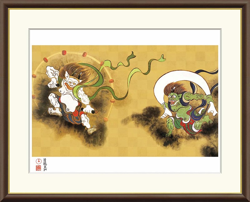 【マラソン限定クーポン】尾形光琳 絵画「風神雷神図」他イメージ4種 サイズ3種展開 高精細ジークレ額装品 インテリア アート 絵画インテリア 模様替え 飾る【レビュー特典付き】