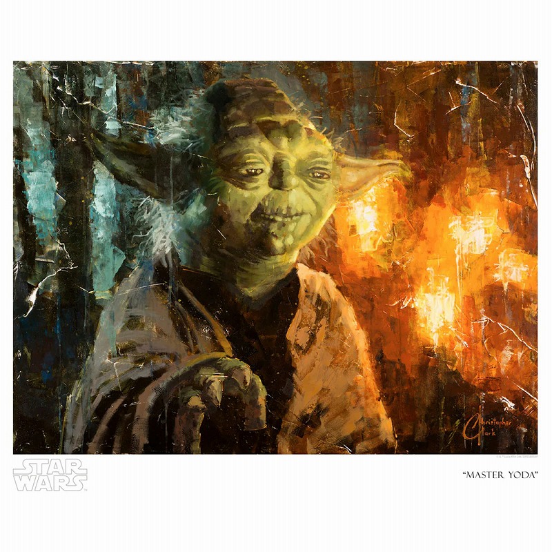 スターウォーズ絵画 公式 Star Wars「マスター・ヨーダ」額付きジークレ 証明書付き スターウォーズアートコレクション スターウォーズグッズ