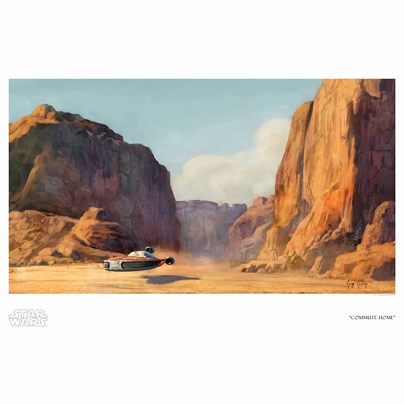 スターウォーズ絵画 公式 Star Wars「帰宅時間」額付きジークレ 証明書付き スターウォーズアートコレクション スターウォーズグッズ