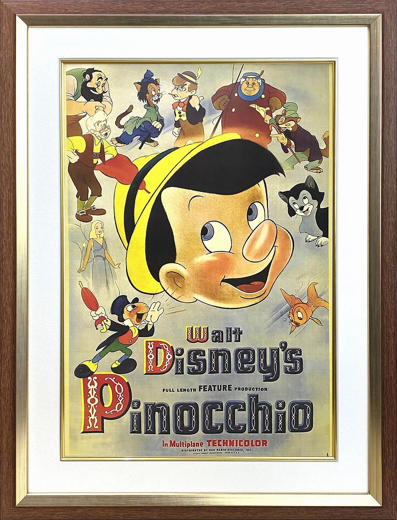 ディズニー「ウォルト ディズニー/ピノキオ」展示用フック付ポスター テーマパークポスター ディズニーグッズ ディズニー絵画 プレゼント ギフト画像