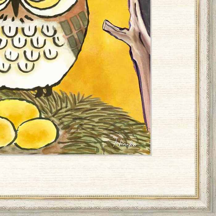 充実の品 複製画 日菜子 よろこび F8号 高精彩工芸画 手彩補色 動物画