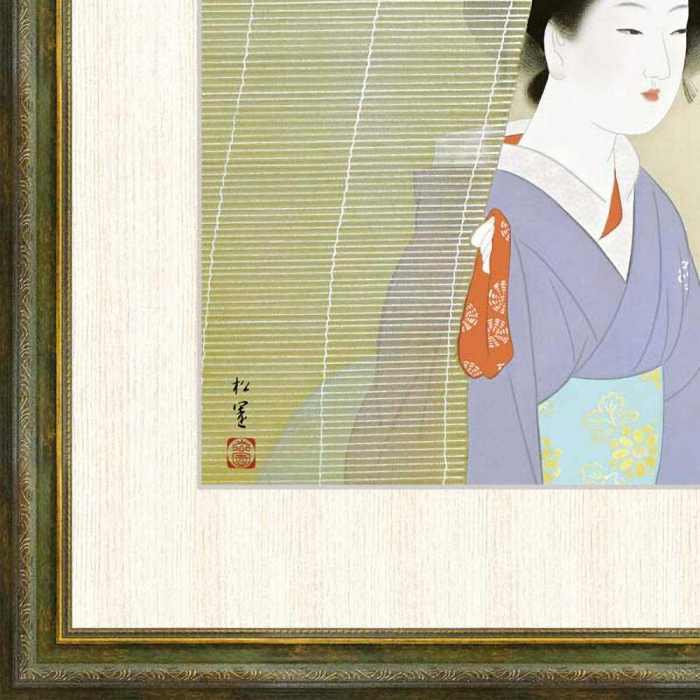 セール】 複製画 上村松園 雪 F8号 高精彩工芸画 手彩補色 人物画 女性