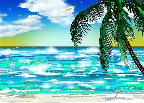 楽天市場】「サンディー ビーチ」□鈴木英人-版画（額装版画）□ハワイ