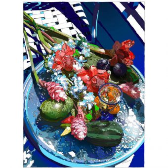 「トロピカルな静物」■鈴木英人-版画(額装版画)■静物■E.M.グラフ(ジクレー) 2005年|アートウィズ・ギャラリー
