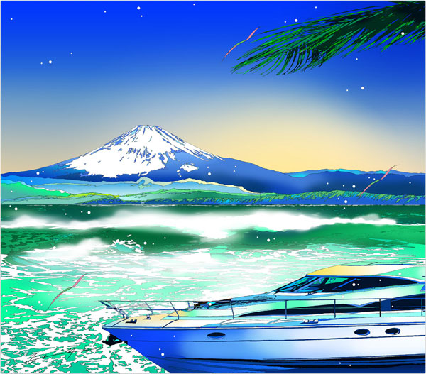 楽天市場】「華やいだ潮騒」□鈴木英人-版画（額装版画）□富士山