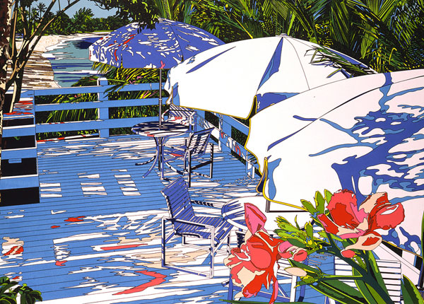 鈴木英人　ビーチ　クラブ　バー　EIZIN SUZUKI 楽天市場】「ビーチ クラブ バー」□鈴木英人 版画（額装版画