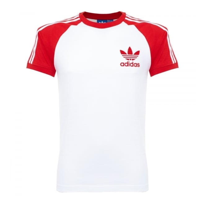 adidas red and white t shirt